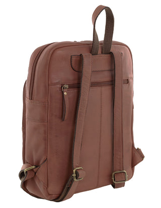 Backpack Chocolate / Leather PC 3332 CHOC Pierre Cardin Vintage Leather Laptop Backpack in Chocolate