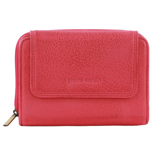 Leather Wallet Pink / Leather PC 3631 PINK Pierre Cardin Women's Leather Compact Bi-Fold Tab Wallet in Pink