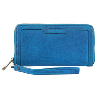 Leather Wallet Aqua / Leather PC 3630 AQUA Pierre Cardin Women's Leather Zip around wallet w/ Wristlet in Aqua