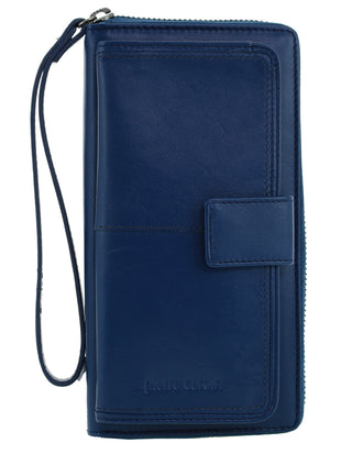 Zip-Around Wallet Navy / Leather PC 3745 NAVY Pierre Cardin Women's Leather Zip around wallet w/ Wristlet in Navy