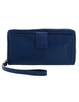 Zip-Around Wallet Navy / Leather PC 3745 NAVY Pierre Cardin Women's Leather Zip around wallet w/ Wristlet in Navy