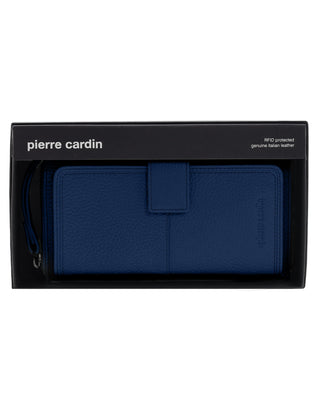 Zip-Around Wallet Navy / Leather PC 3745 NAVY Pierre Cardin Women's Leather Zip around wallet w/ Wristlet in Navy