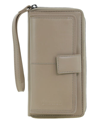 Zip-Around Wallet Taupe / Leather PC 3745 TAUP Pierre Cardin Women's Leather Zip around wallet w/ Wristlet in Taupe