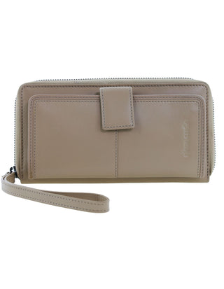 Zip-Around Wallet Taupe / Leather PC 3745 TAUP Pierre Cardin Women's Leather Zip around wallet w/ Wristlet in Taupe