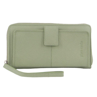 Leather Wallet Jade / Leather PC 3745 JADE Pierre Cardin Women's Leather Zip around wallet w/ Wristlet