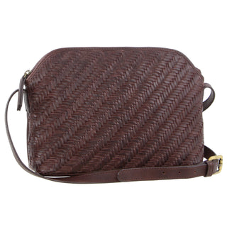 Crossbody bag Burgundy / Leather PC 3485 BURG Pierre Cardin Woven Embossed Leather Cross-Body Bag in Burgundy