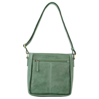 Crossbody bag Green / Leather PC 3484 GRN Pierre Cardin Woven Embossed Leather Cross-Body Bag in Green