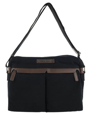 Laptop & Business bags Black / Vegan Leather/Canvas POL 35 BLK Police Rustic Canvas Messenger Business Bag in Black