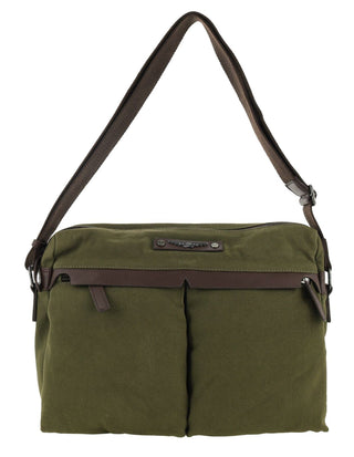 Laptop & Business bags Dark Olive / Vegan Leather/Canvas POL 35 DKOLIVE Police Rustic Canvas Messenger Business Bag in Dark Olive