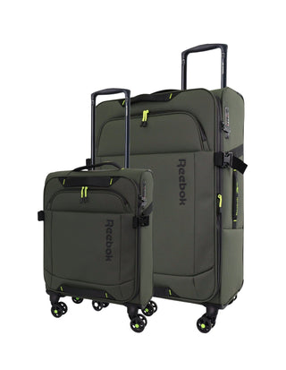 Hard Shell Luggage Khaki / Water Resistant Coated Nylon RB 04LC KHAKI Reebok Pro Khaki Soft Shell Large and Cabin Bundle 2-Piece Set