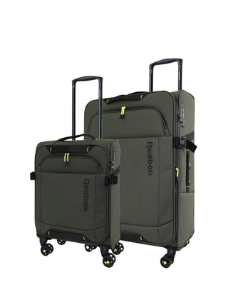 Hard Shell Luggage Khaki / Water Resistant Coated Nylon RB 04MC KHAKI Reebok Pro Khaki Soft Shell Medium and Cabin Bundle 2-Piece Set