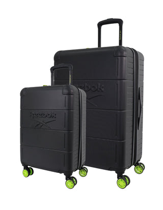 Hard Shell Luggage Black / Polycarbonate (PC) RB 03LC BLACK Reebok Wanderer Black Hard Shell Large and Cabin Bundle 2-Piece Set