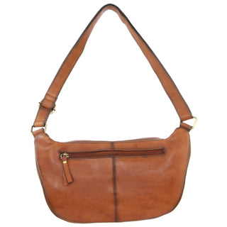 Sling Bag Cognac / Leather PC 3455 COGN Pierre Cardin Burnished Leather Sling Bag in Cognac