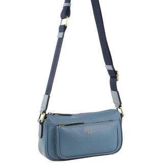 Crossbody Bag Blue / Leather PC 3801 BLUE Pierre Cardin Ladies Leather Cross Body Bag in Blue