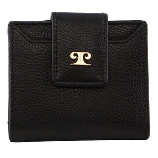 Leather Wallet Black / Leather PC 3862 BLK Pierre Cardin Ladies Leather Flip-over Bi-fold Wallet in Black