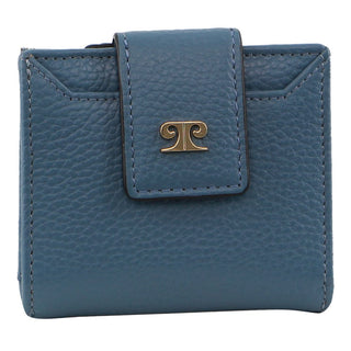 Leather Wallet Blue / Leather PC 3862 BLUE Pierre Cardin Ladies Leather Flip-over Bi-fold Wallet in Blue