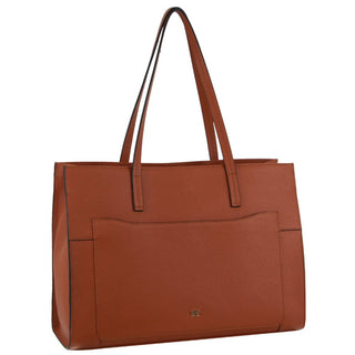 Handbag/Tote Bag Cognac / Leather PC 3808 COGN Pierre Cardin Ladies Leather Tote Bag in Cognac