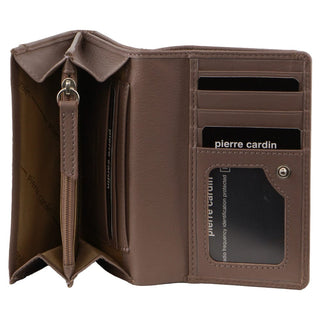 Bi-Fold Wallet Black / Leather PC 3865 BLACK/TAUPE Pierre Cardin Leather Art Design Bi-Fold Flap Wallet in Black