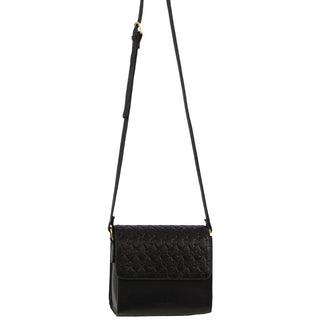 Crossbody Bag Black / Leather PC 3794 BLK Pierre Cardin Leather Diamond Embossed Cross Body Bag in Black