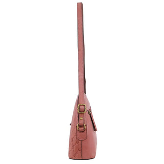 Crossbody Bag Marsala / Leather PC 3790 MARS Pierre Cardin Leather Diamond Embossed Cross Body Bag in Marsala