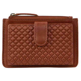 Leather Wallet Tan / Leather PC 3780 TAN Pierre Cardin leather Diamond Pattern Emboss Zip Purse Wallet in Tan