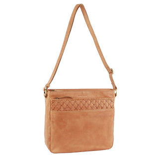 Crossbody bag Apricot / Leather PC 3688 APRICOT Pierre Cardin Leather Embossed Crossbody Bag in Apricot