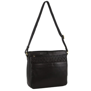 Crossbody bag Black / Leather PC 3688 BLK Pierre Cardin Leather Embossed Crossbody Bag in Black