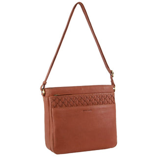 Crossbody bag Tan / Leather PC 3688 TAN Pierre Cardin Leather Embossed Crossbody Bag in Tan