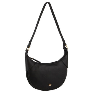 Shoulder Bag Black / Leather PC 3781 BLK Pierre Cardin Leather Ladies Crescent Shoulder Bag in Black