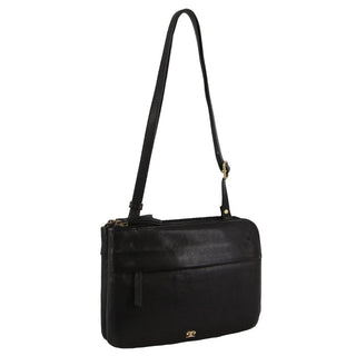 Crossbody bag Black / Leather PC 3833 BLK Pierre Cardin Leather Ladies Crossbody Bag in Black