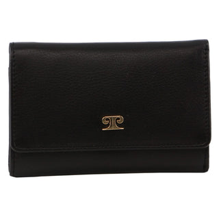 Tri-Fold Wallet Black / Leather PC 3772 BLK Pierre Cardin Leather Ladies Large Tri-Fold Wallet in Black