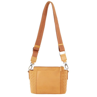 Crossbody bag Apricot / Leather PC 3684 APRICOT Pierre Cardin Leather Ladies Square Crossbody Bag in Apricot