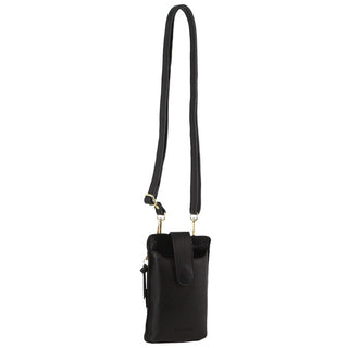 Phone Bag Black PC 3891 BLK Pierre Cardin Leather Phone Bag in Black