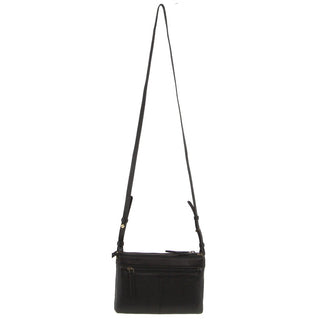 Crossbody Bag Black / Leather PC 3793 BLK Pierre Cardin leather Pleated-Design Cross Body Bag in Black