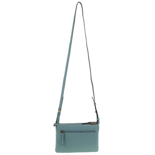 Crossbody Bag Blue / Leather PC 3793 BLUE Pierre Cardin leather Pleated-Design Cross Body Bag in Blue