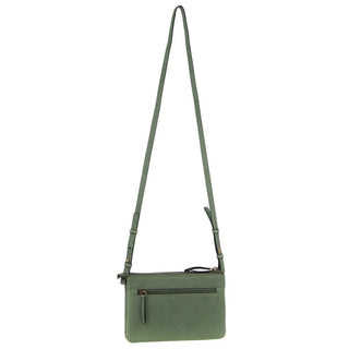 Crossbody Bag Sage / Leather PC 3793 SAGE Pierre Cardin leather Pleated-Design Cross Body Bag in Sage