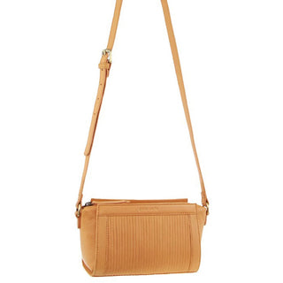 Crossbody bag Apricot / Leather PC 3661 APRICOT Pierre Cardin Leather Pleated Design Crossbody Bag in Apricot