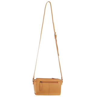 Crossbody bag Apricot / Leather PC 3661 APRICOT Pierre Cardin Leather Pleated Design Crossbody Bag in Apricot