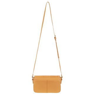 Crossbody bag Apricot / Leather PC 3662 APRICOT Pierre Cardin Leather Pleated Design Crossbody Bag in Apricot