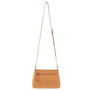 Crossbody bag Apricot / Leather PC 3663 APRICOT Pierre Cardin Leather Pleated Design Crossbody Bag in Apricot