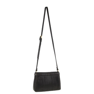 Crossbody bag Black / Leather PC 3663 BLK Pierre Cardin Leather Pleated Design Crossbody Bag in Black