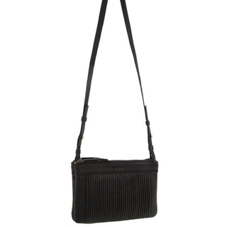 Crossbody bag Black / Leather PC 3664 BLK Pierre Cardin Leather Pleated Design Crossbody Bag in Black