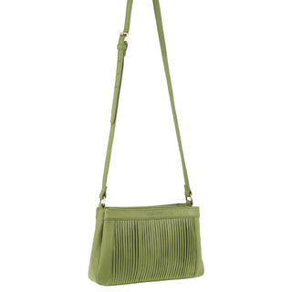 Crossbody bag Leaf / Leather PC 3663 LEAF Pierre Cardin Leather Pleated Design Crossbody Bag in Leaf