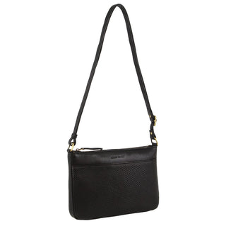 Crossbody Bag Black / Leather PC 3806 BLK Pierre Cardin Leather Textured Crossbody Bag in Black