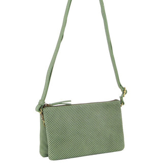 Crossbody Bag Sage / Leather PC 3804 SAGE Pierre Cardin Leather Textured Crossbody/Clutch Bag in Sage