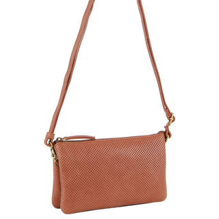 Crossbody Bag Tan / Leather PC 3804 TAN Pierre Cardin Leather Textured Crossbody/Clutch Bag in Tan