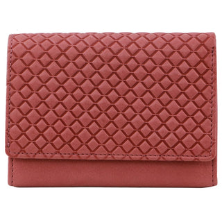 Tri-Fold Wallet Marsala / Leather PC3779 MARS Pierre Cardin Leather Tri-fold Diamond Pattern Emboss Ladies Wallet in Marsala