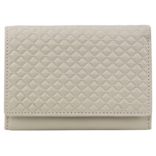 Tri-Fold Wallet Bone / Leather PC3779 BONE Pierre Cardin Leather Tri-fold Diamond Pattern Emboss Ladies Wallet