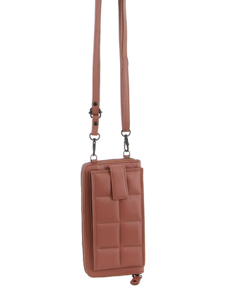 Phone Bag Rose / Leather PC 3898 ROSE Pierre Cardin Quilted Leather Ladies Phone/Wallet Bag in Rose