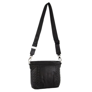 Crossbody bag Black / Leather PC 3683 BLK Pierre Cardin Webbing Strap Leather Crossbody Bag in Black